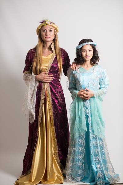 Kız Çocuk kostümü-turkuaz-osmanlı-kostumu